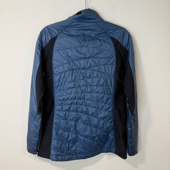 Ibex Women's Wool Aire Jacket Hybrid Puffer Blue Navy Medium Full Zip Insulated - Picture 4 of 10